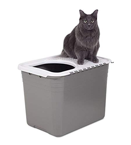 Petmate Enclosed Cat Litter Boxes with Hinged Lid and Wide Top Box