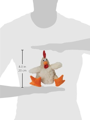 goDog Checkers Fat Rooster Squeaky Plush Dog Toy, Chew Guard Plush
