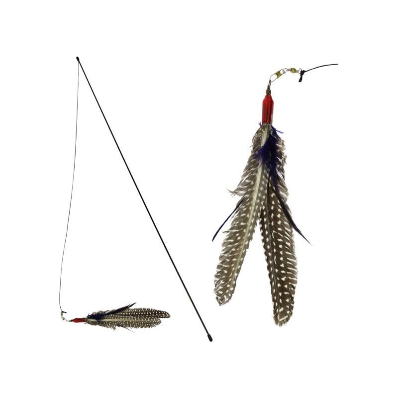 GoCat Da Bird Rod and Feather Cat Toy, Handmade in The USA (1 Feather