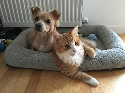 Enjoying Cat Mat Bed 16" x 22" Pet Bed with Pillow Around