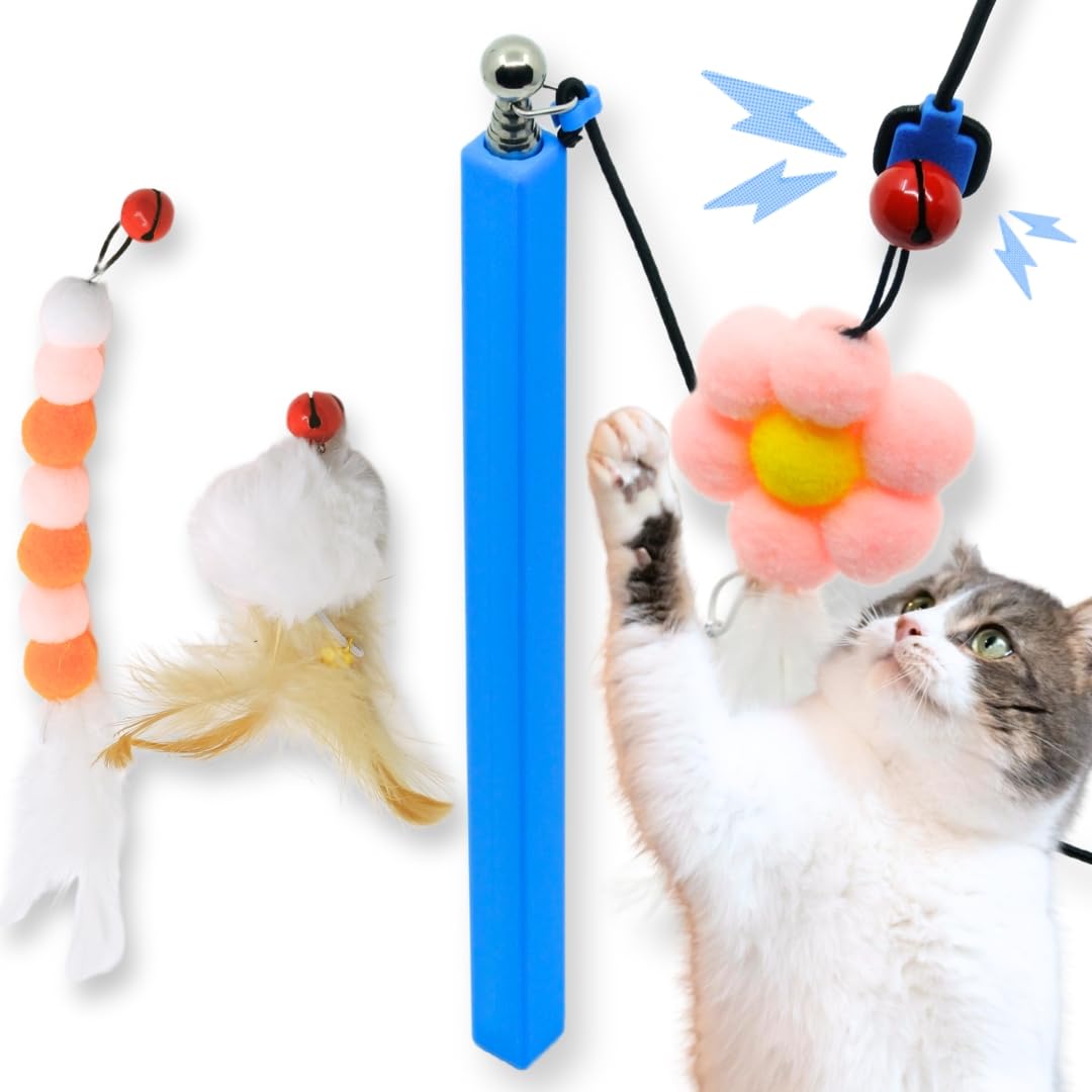 Turnipet Magnetic Catch Wand (Max 40") Cat Toy Interactive Wand