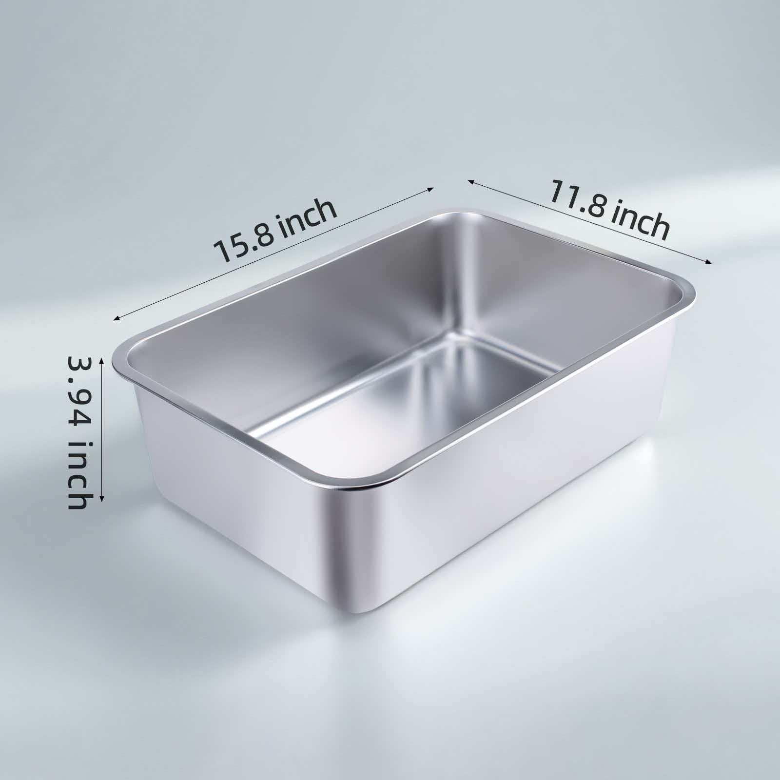 Stainless Steel Cat Litter Box Small Litter Pan for Cats, Rabbits, Box
