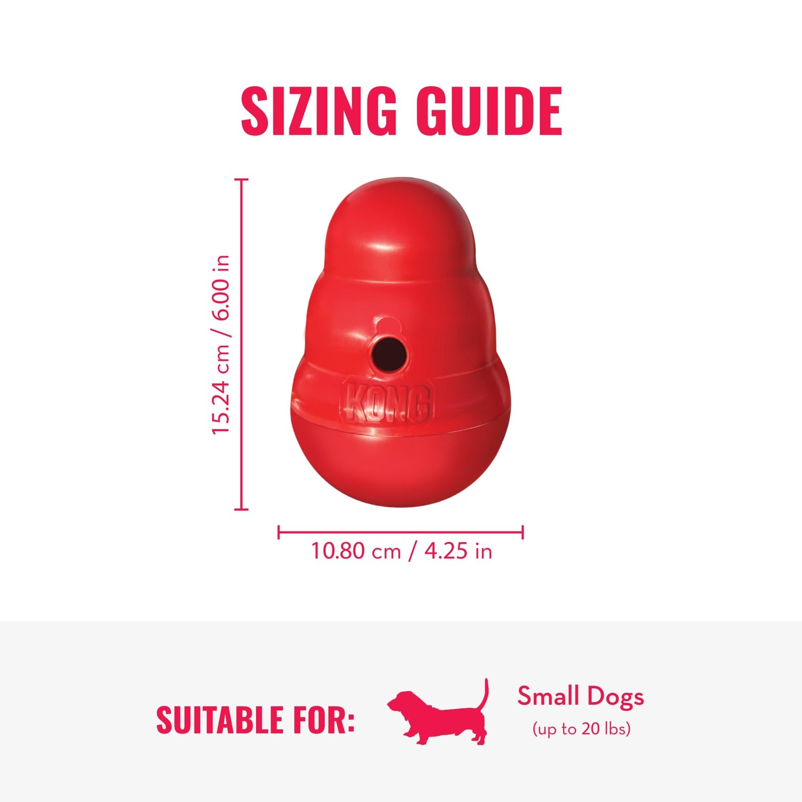 KONG Wobbler Interactive Dog Toy for Treat Dispensing Dog Slow Feeder