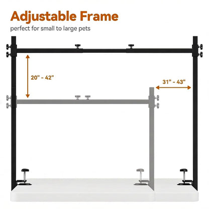 Dog Grooming Arm for Table, L Size, Adjustable 42" Height 31"-43"