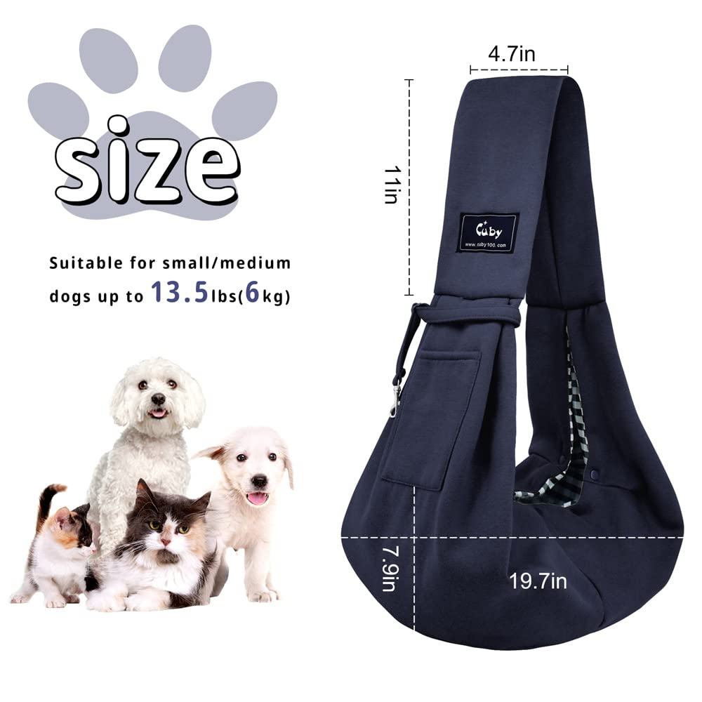 CUBY Dog and Cat Sling Carrier Hands Free Reversible Pet Papoose Bag
