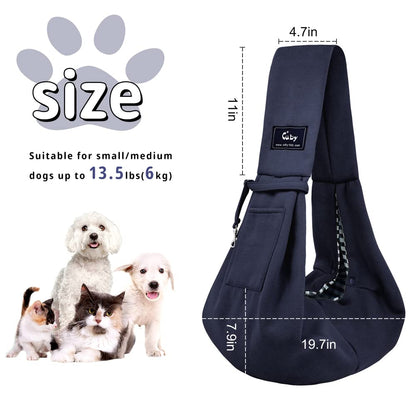 CUBY Dog and Cat Sling Carrier Hands Free Reversible Pet Papoose Bag
