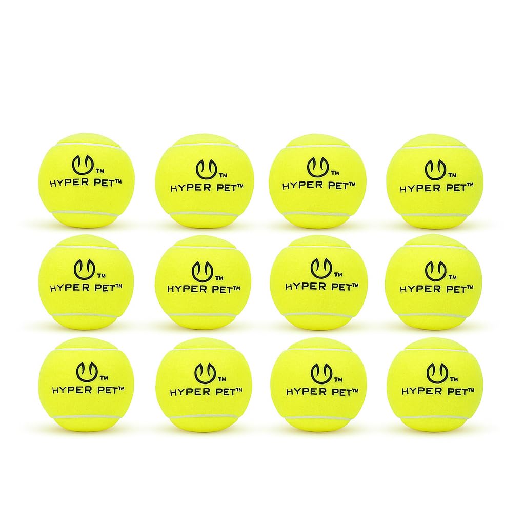 Hyper Pet Tennis Balls for Dogs 12 Pack 2.5'' Durable Non-Toxic Balls