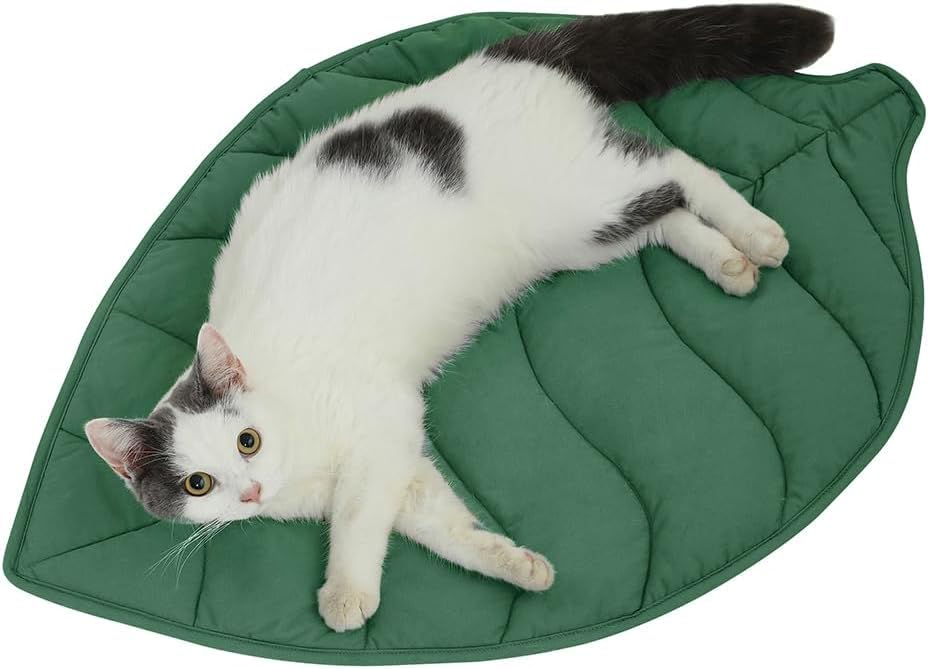 Letalong Leaf Shaped Cotton Cat Bed Pad, Warming Cat Mat, Pet Bed