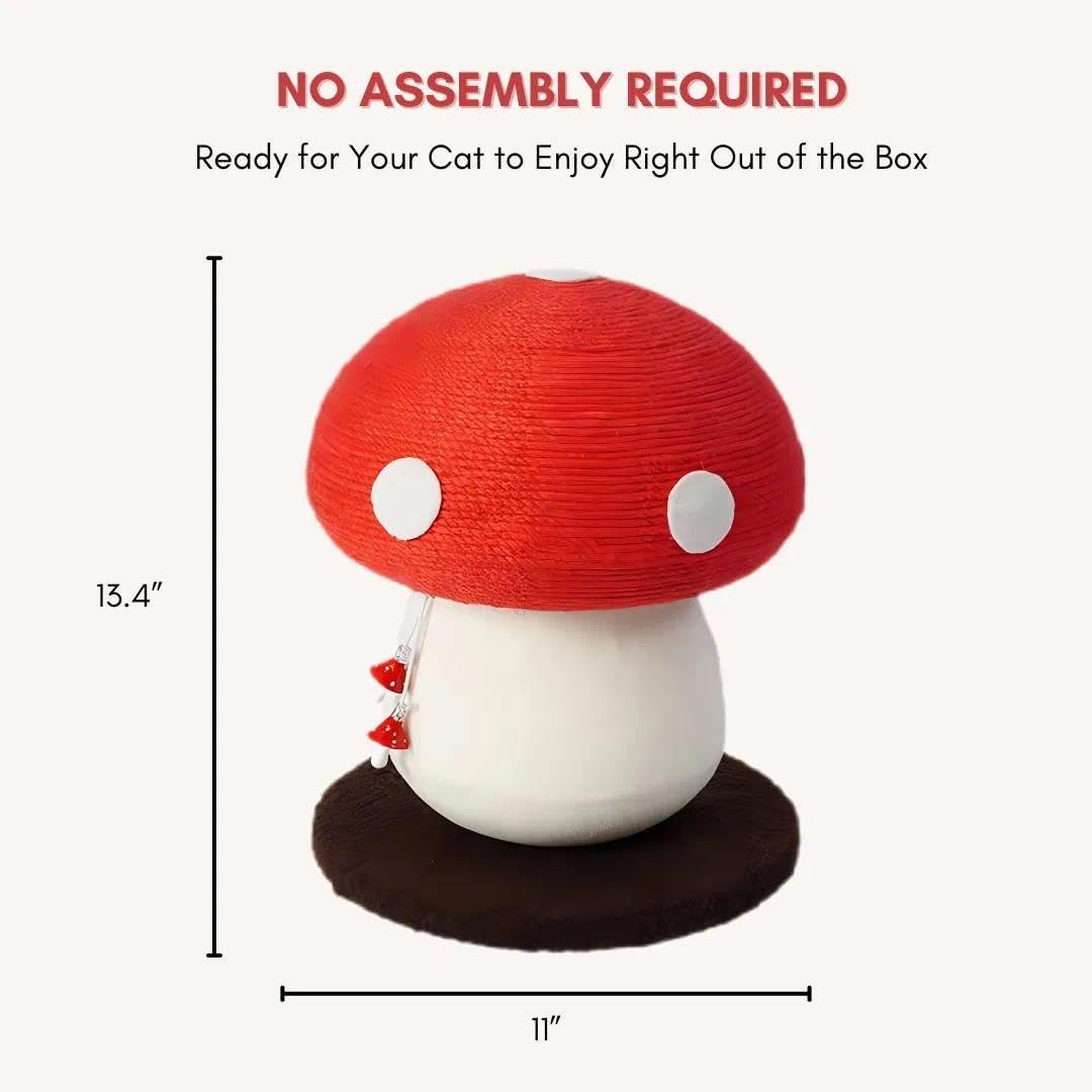 No Assembly Required Mushroom Cat Scratcher, Cute Cat Scratching Toy