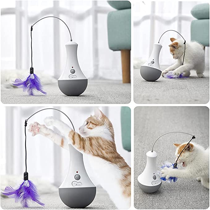 DOEL Interactive Cat Feather Toys, Automatic Cat Toy for Feather