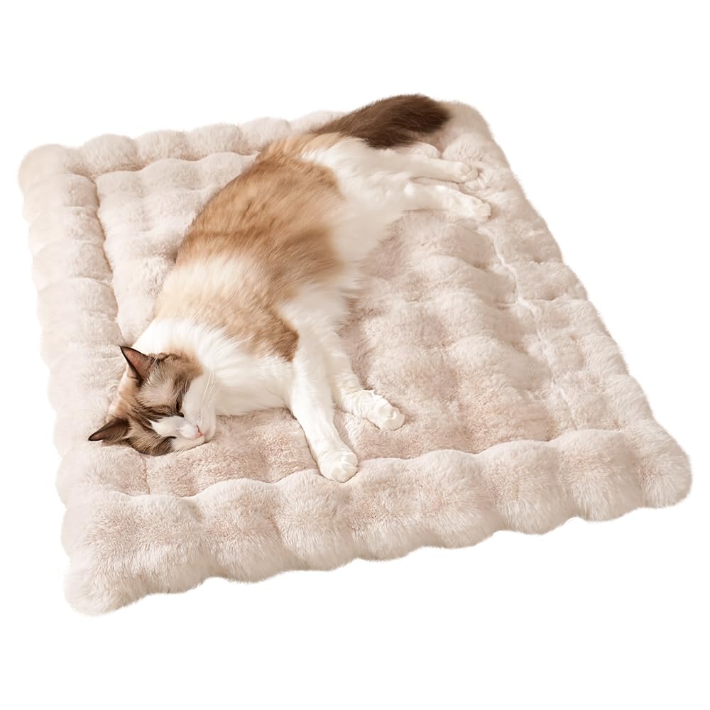 SOMAHE Cat Bed Mat, Soft Plush Faux Fur Kneading Pet Bed, Machine Bed