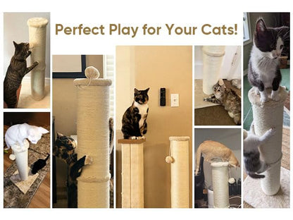 PAWSCRAT Cat Scratching Post High, Large Diameter Natural Scratcher