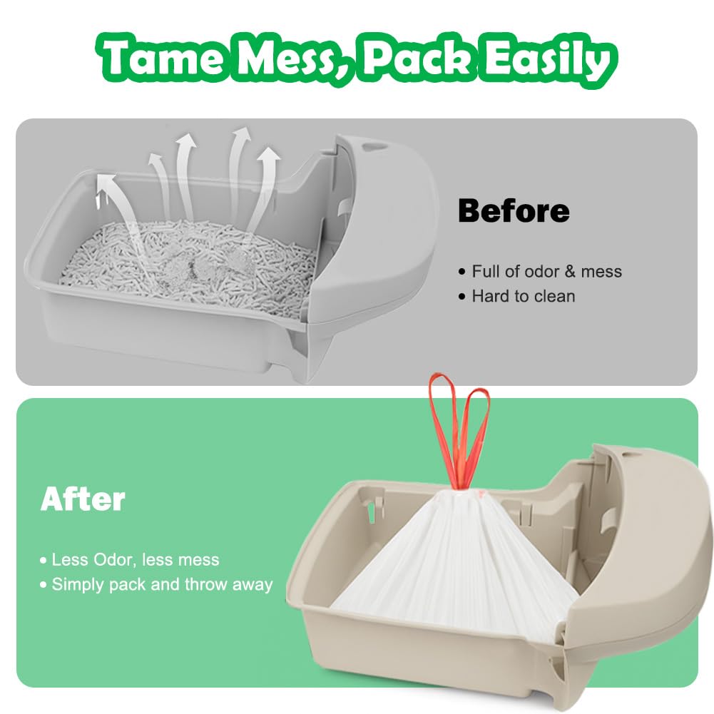 SZEE 120 Pack Automatic Waste Bags Compatible with Litter Box Box