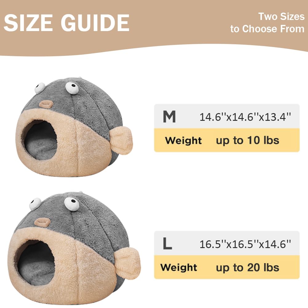 Cat Beds for Indoor Cats Cat Bed Cave with Removable Washable Bed