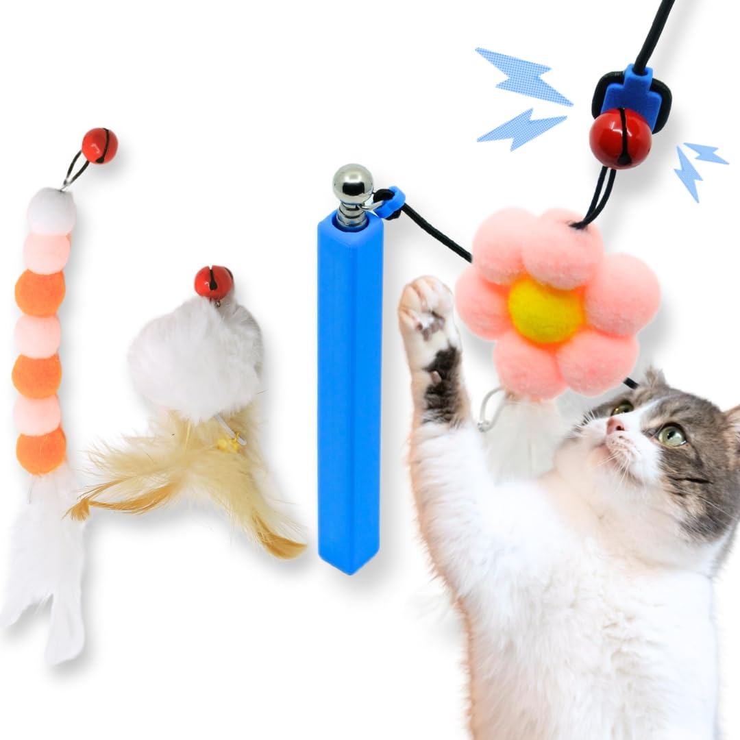 Turnipet Magnetic Catch Cat Wand Toy 24" Compact Interactive Cat Wand
