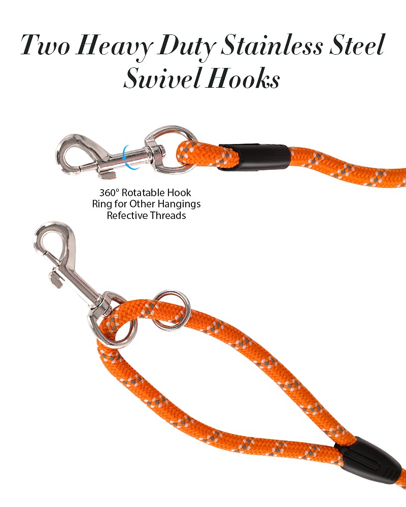 Extra Long Dog Leash for Dog Training, Reflective Threads Check Lead