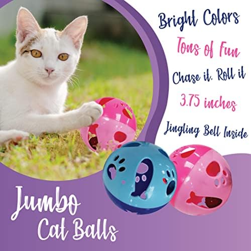 LOVINPUP Large Cat Ball Toy with Bell Interactive Rolling Design Ball