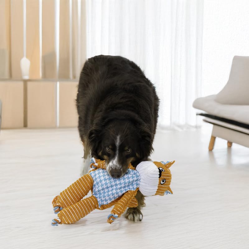 KONG Floppy Knots Durable No‑Stuffing Squeaky Rope Plush Dog Toy