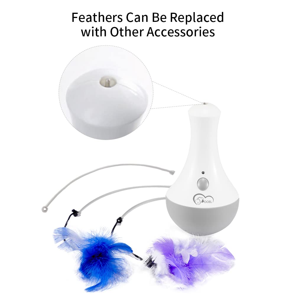 DOEL Interactive Cat Feather Toys, Automatic Cat Toy for Feather