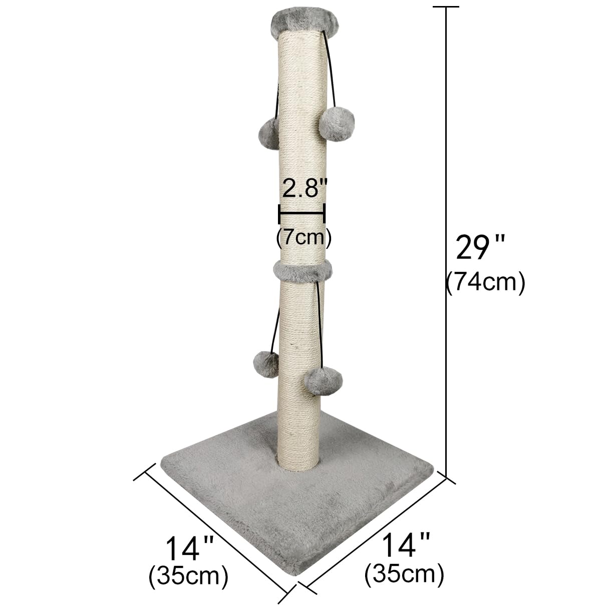 Dimaka 29'' Cat Scratching Post, Natural Sisal Rope Scratcher Post