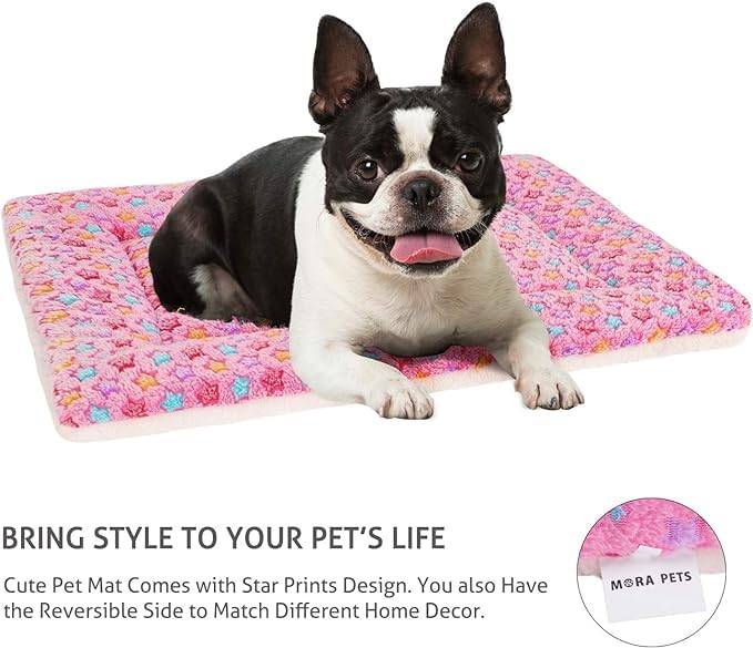 Mora Pets Dog Bed Crate Pad Ultra Soft Pet Bed with Cute Star Bed