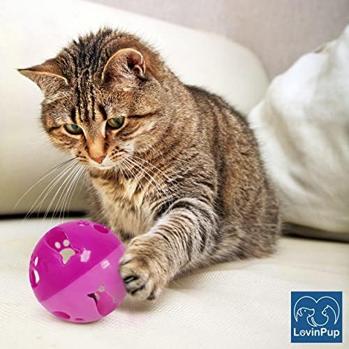 LOVINPUP Large Cat Ball Toy with Bell Interactive Rolling Design Ball
