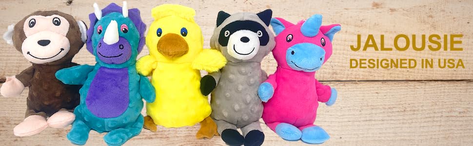 Jalousie Multipack Dog Squeaky Toys Strong Almost Indestructible, Chew