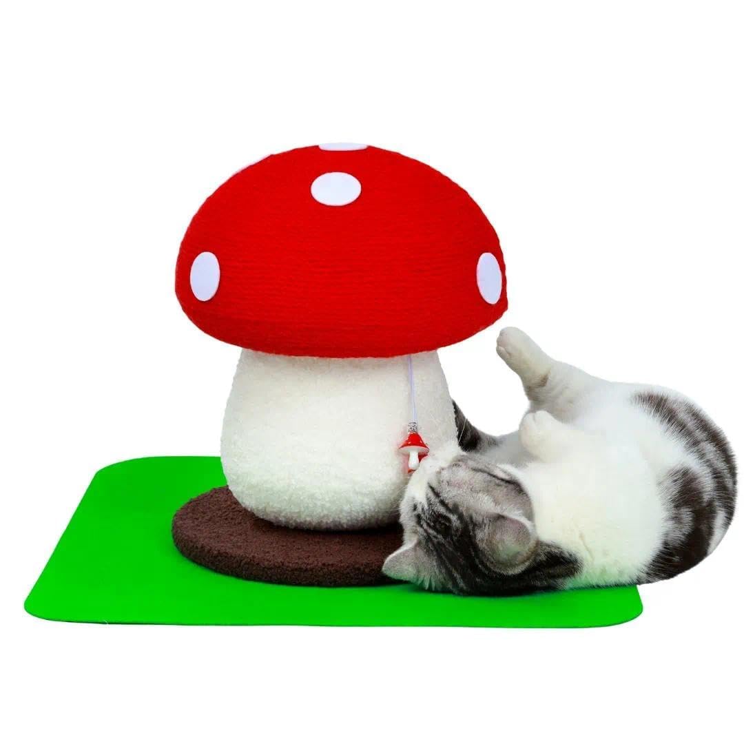 No Assembly Required Mushroom Cat Scratcher, Cute Cat Scratching Toy