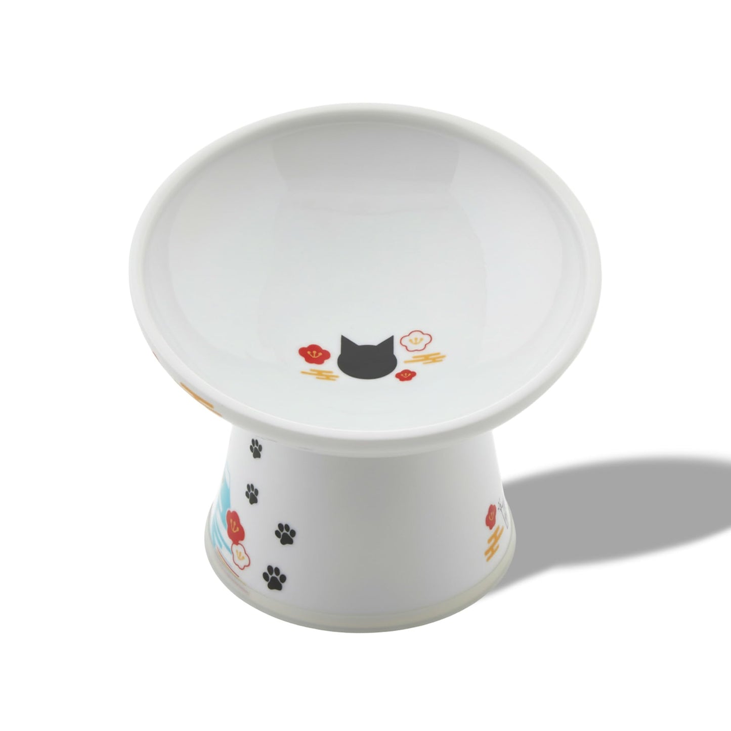 Necoichi Raised Cat Food Bowl Ceramic Elevated 15° Tilted cat Bowl