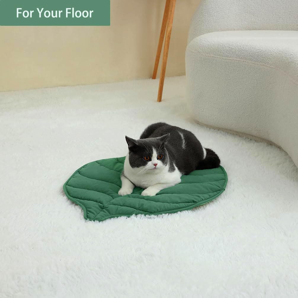 Letalong Leaf Shaped Cotton Cat Bed Pad, Warming Cat Mat, Pet Bed