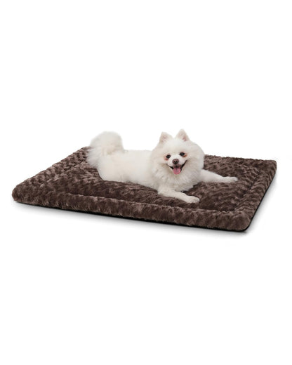 Washable Dog Bed Mat Reversible Dog Crate Pad Soft Fluffy Pet Kennel