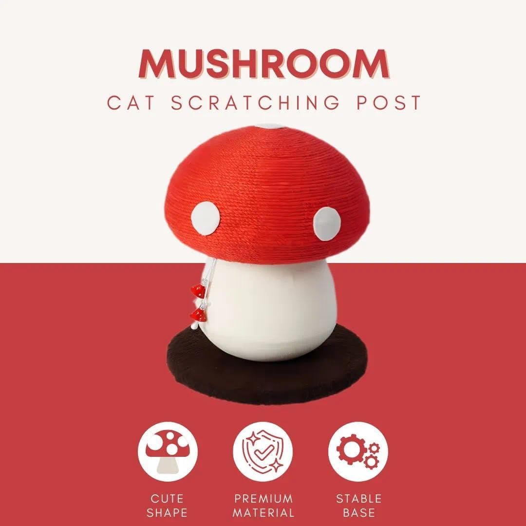 No Assembly Required Mushroom Cat Scratcher, Cute Cat Scratching Toy
