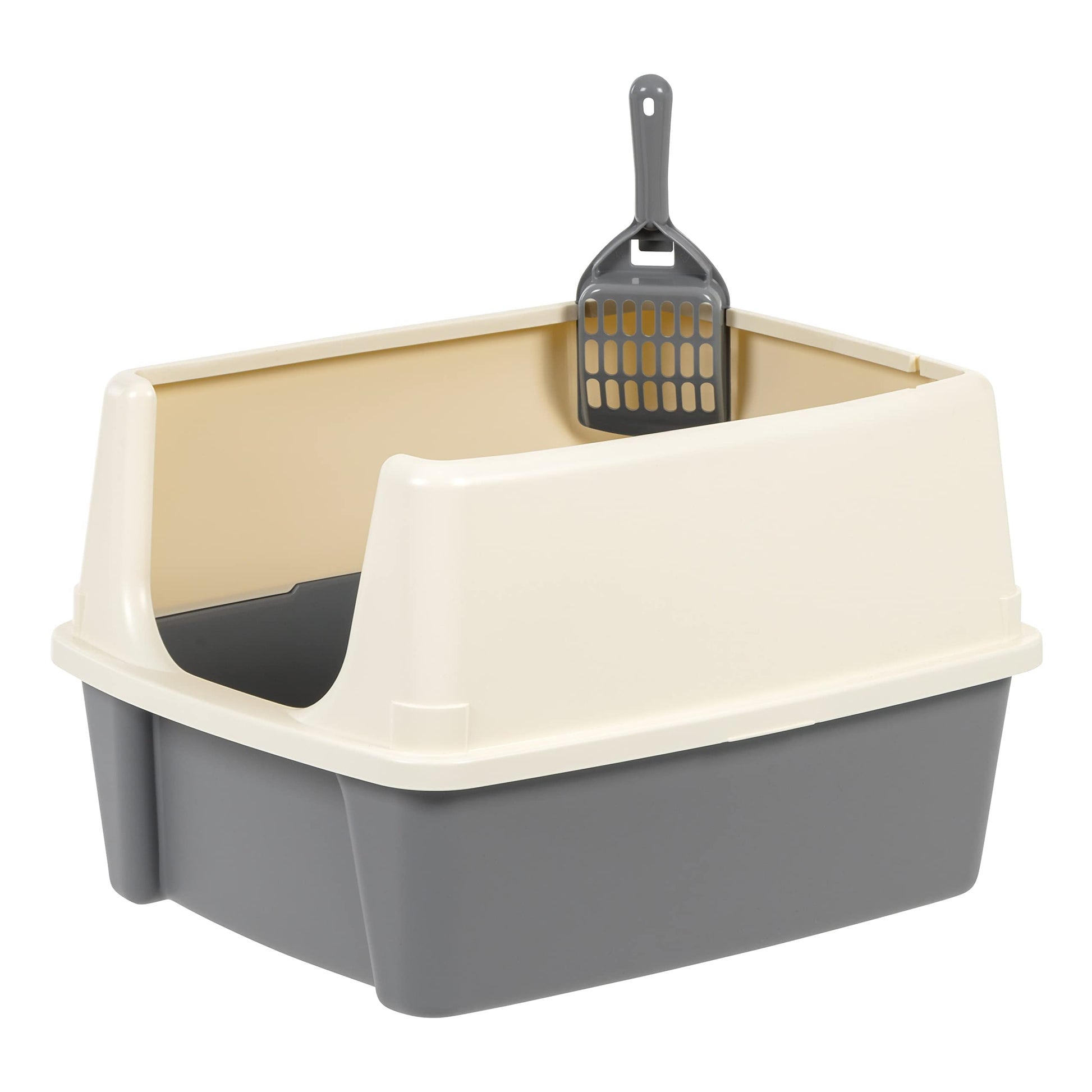Amazon Basics Large Cat Litter Box with High Sides, Open Top for Box