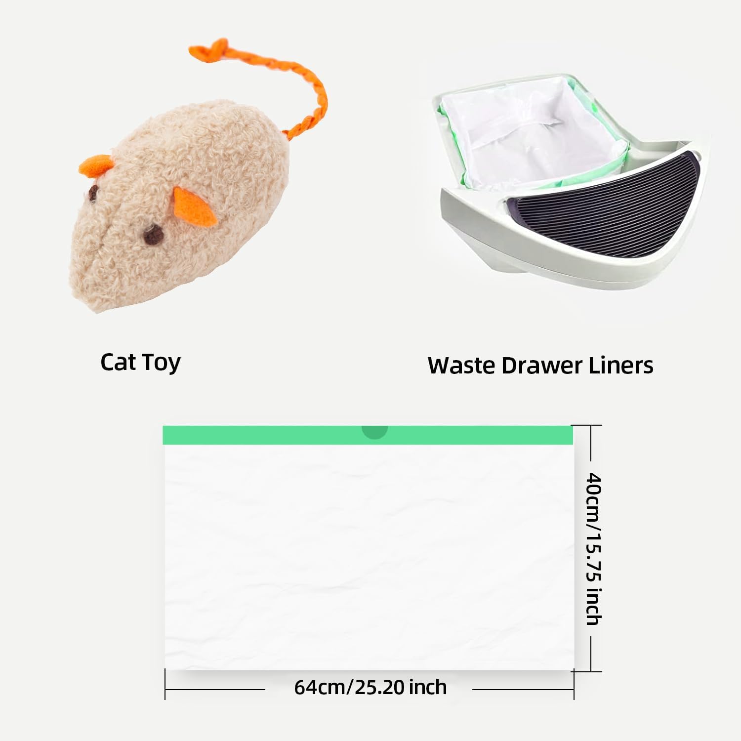 KropBom 105 Count Waste Drawer Liners Bags Compatible with Litter Box