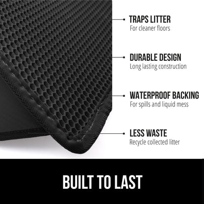 GORILLA GRIP Honeycomb Cat Litter Box Mat, Two Layer Trapping Mat