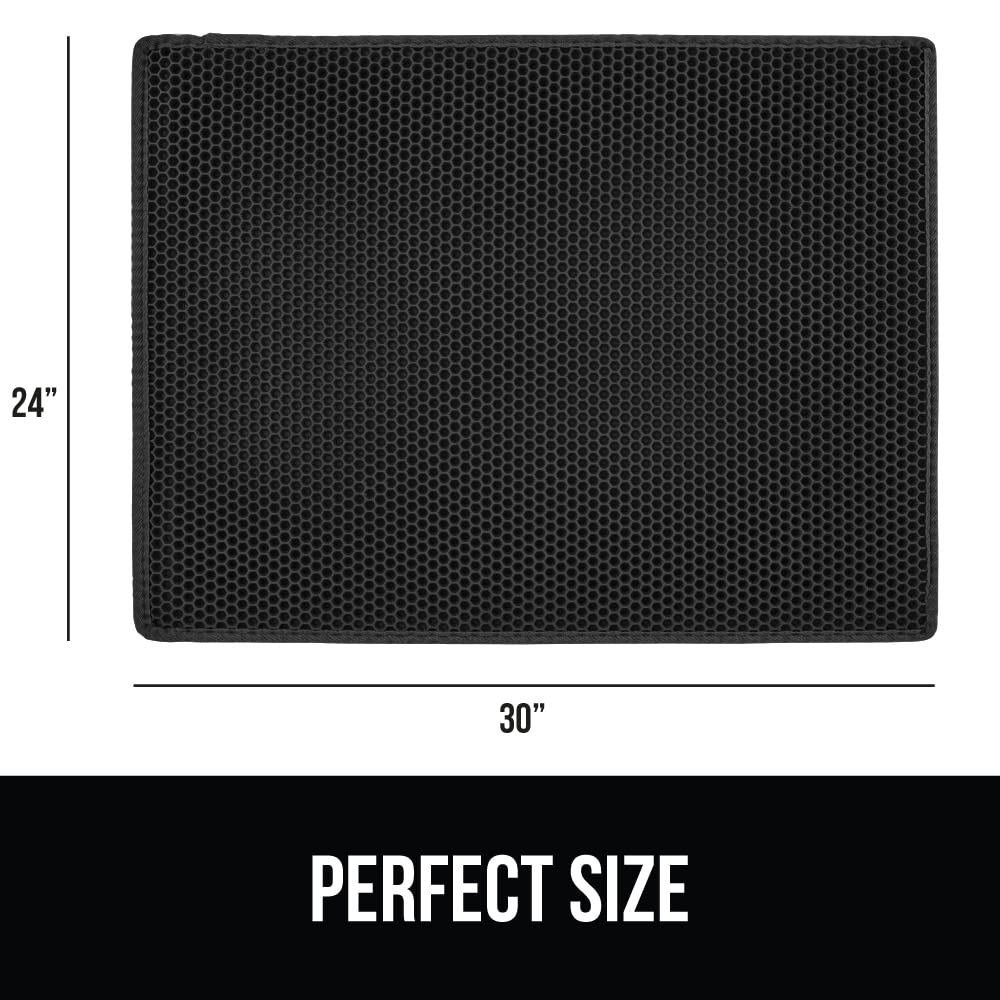 GORILLA GRIP Honeycomb Cat Litter Box Mat, Two Layer Trapping Mat
