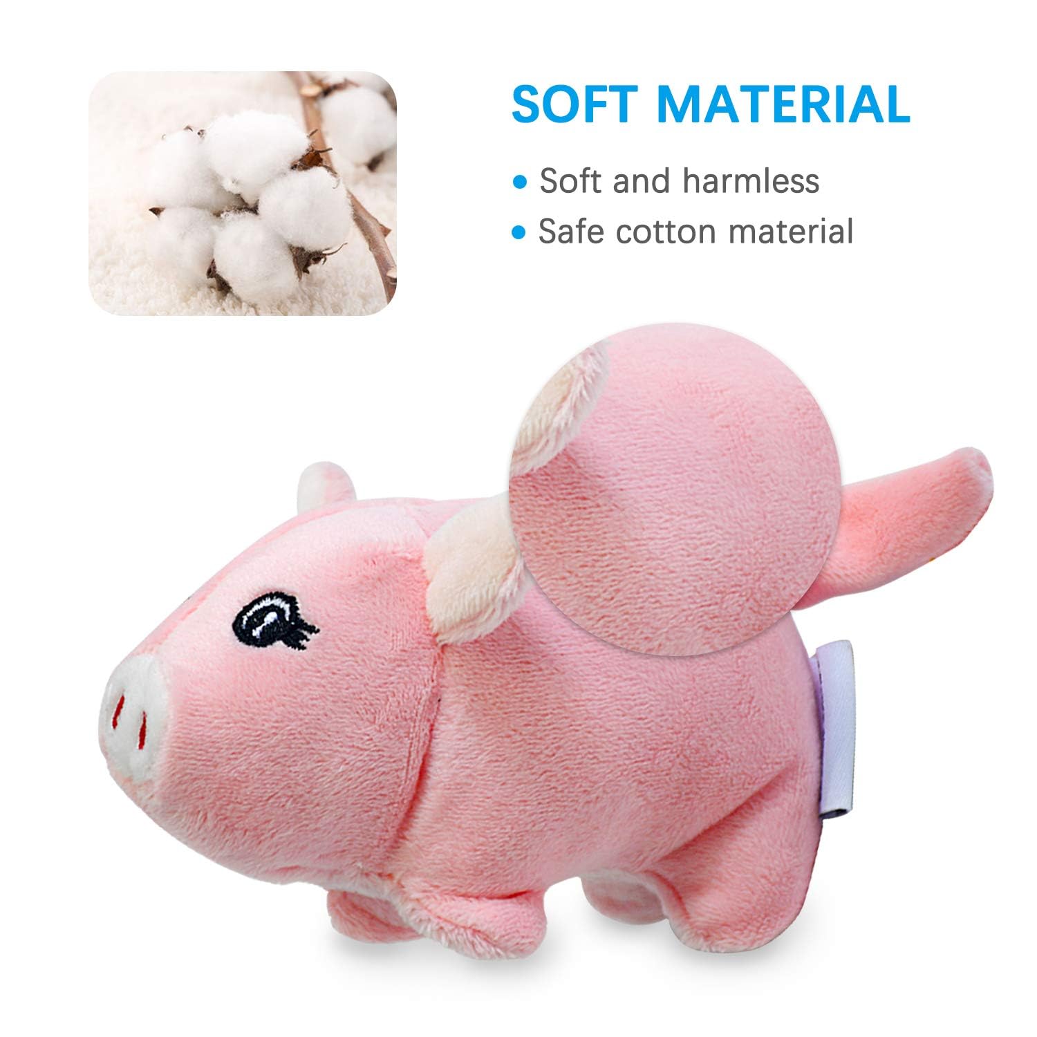 LEGEND SANDY Squeaky Plush Dog Toy 6 Pack for Puppy, Small Plush
