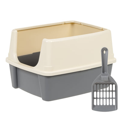Amazon Basics Large Cat Litter Box with High Sides, Open Top for Box