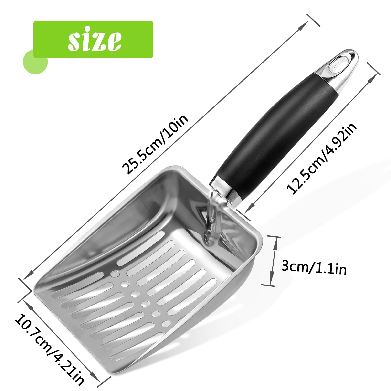 Cat Litter Scooper with Holder, Stainless Steel Cat Litter Scoop Box