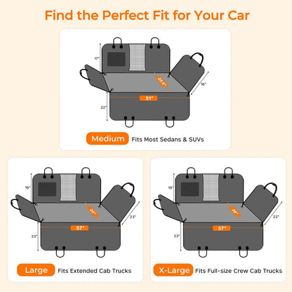 URPOWER Large Back Seat Extender for Dogs, Hard Bottom Dog Car Seat