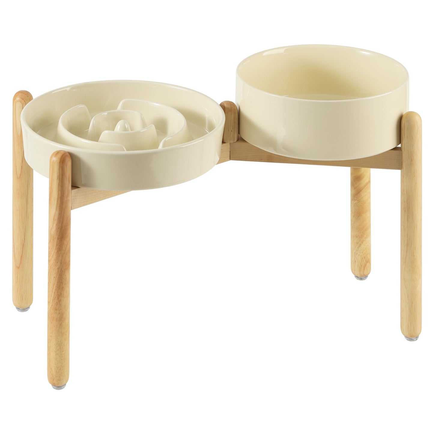 Havniva 3.2 Cup Ceramic Raised Slow Feeder Dog Bowl Set, Elevated Set