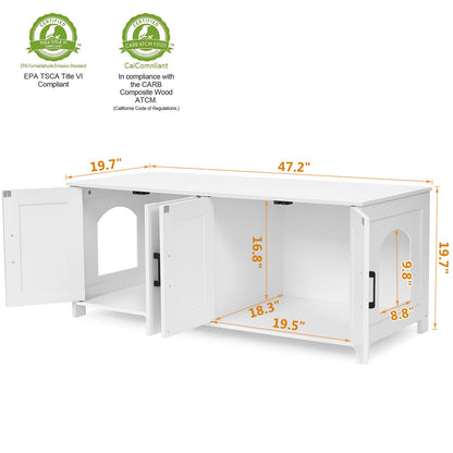 Homhedy Cat Litter Box Enclosure For 2 cats, Litter Box Furniture Box