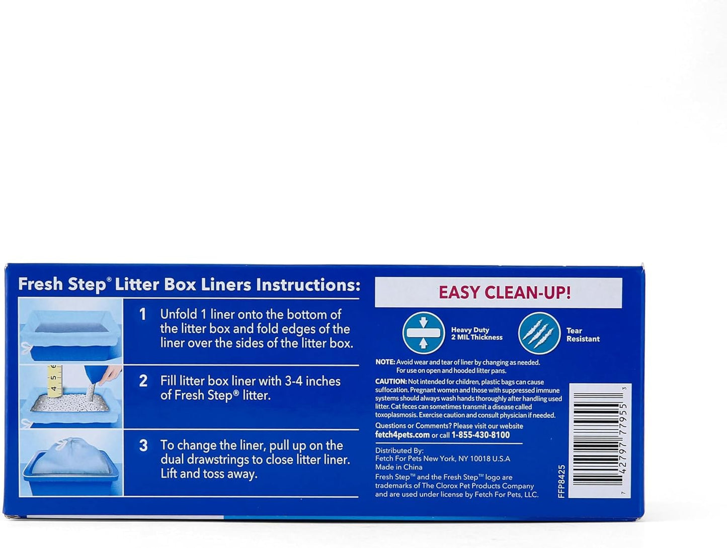 Fresh Step Jumbo Drawstring Cat Litter Box Liners, Scented Heavy Box