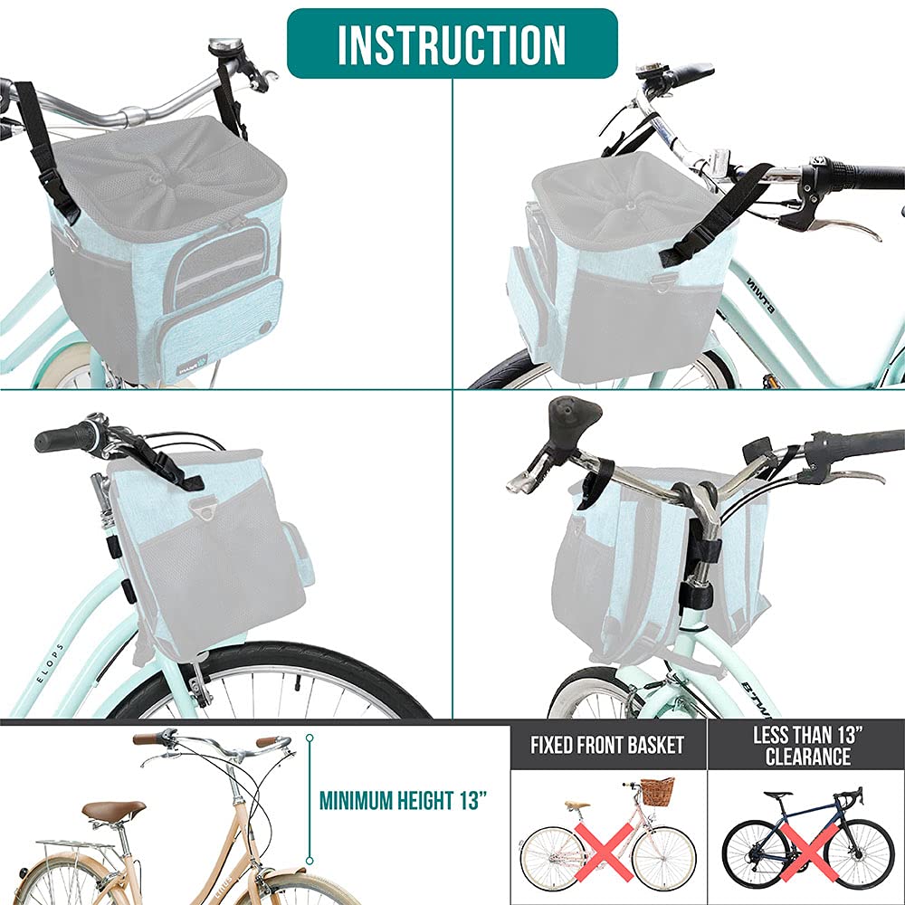 PetAmi Dog Bike Basket, Soft-Sided Ventilated Dog Bike Carrier