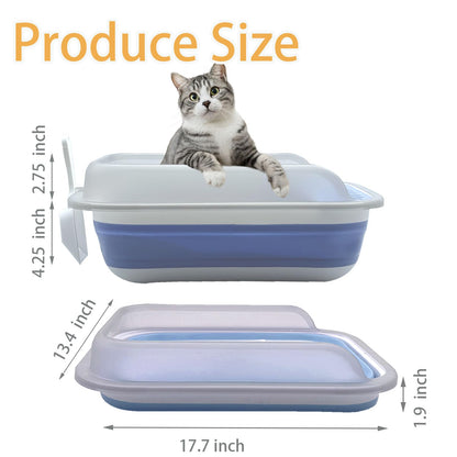 Collapsible Kitten Litter Box, Open Small Cat Litter Box