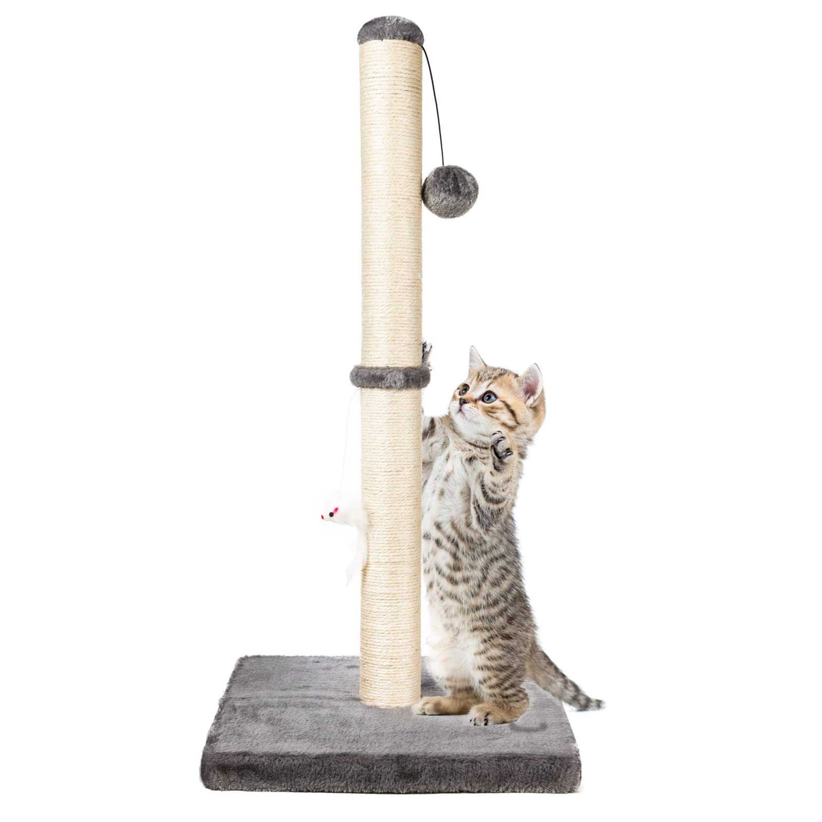 MeowHomm 32'' Tall Cat Scratching Post Cat Scratcher with Scratcher