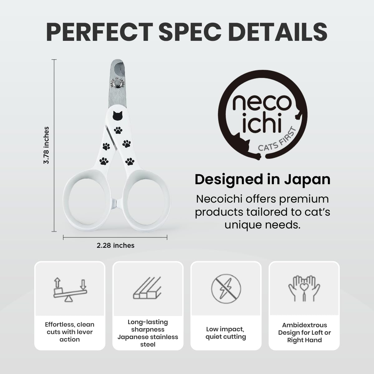 Necoichi Purrcision Feline Nail Clipper, Lever Principle Cat Clipper