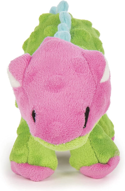 goDog Dinos Spike Squeaky Plush Dog Toy, Chew Guard Technology Plush
