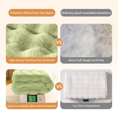 SOMAHE Self-Warming Cat Blanket, Dual-Side Plush Sherpa Throw Bed