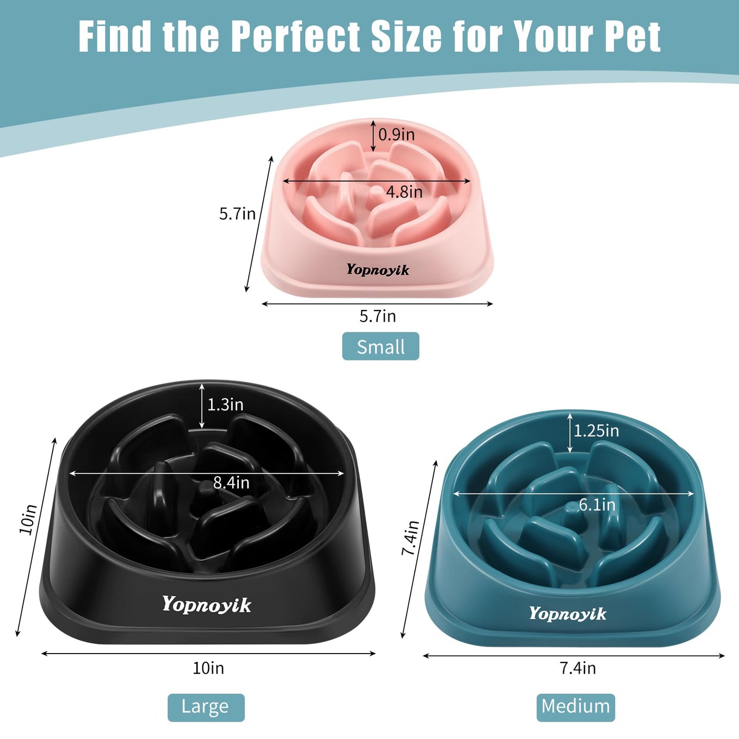 2 Pack Slow Feeder Dog Bowls for Healthy Eating, Non-Slip Feeder